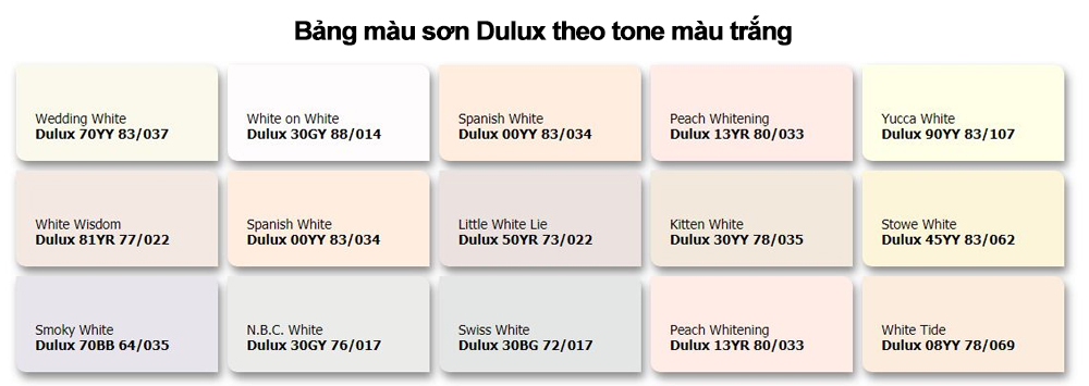 Bảng màu sơn dulux